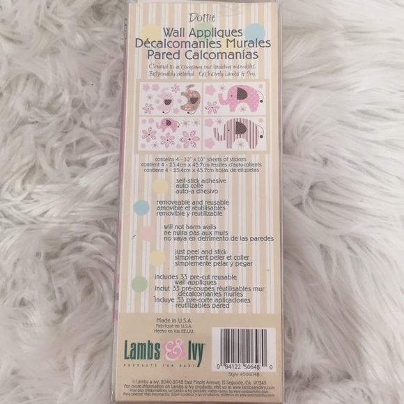 Lambs & Ivy Dottie Wall Appliques Decal Elephants - Picture 4 of 4